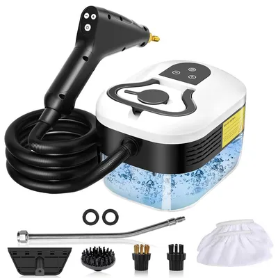 Produktbild von 2500W Hochdruck-Dampfreiniger, multifunktionaler Handdampfer für Küche, Auto & Haushalt, 6 Dampfstufen, starke Tiefenreinigung, weiß
