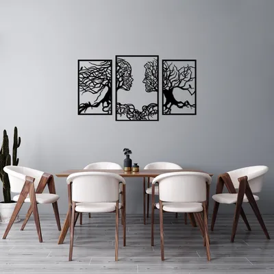 Image de Wallity, Tree- TNL2286, Noir, Autres décorations pour la maison, 50 x 76 cm, 100% métal (épaisseur : 1