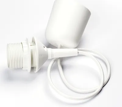 Produktbild von Leuchtenpendel, Lampenaufhängung, E27 Fassung mit Schraubring, Länge 70cm, PVC Kabel, Weiß
