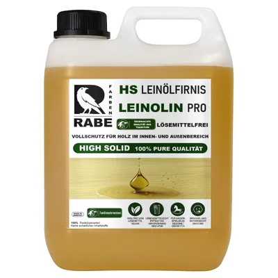 Produktbild von RABE 2,5Liter Holzöl LEINOLIN Leinölfirnis biologisch Holzschutz Lebensmittelecht Farblos