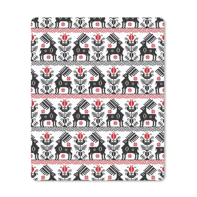 Produktbild von MuchoWow® Mauspad Mousepad Hirsche - Muster - Schwarz - Rot 30x40 cm - Mousepads - Maus Mat - Pad - Mausunterlage - Mausmatten