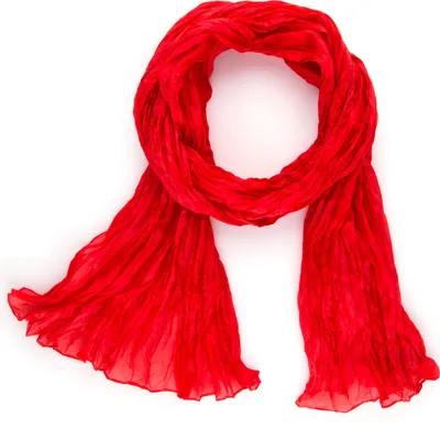 Produktbild von Knitterschal Halstuch Schal XXL Halstuch Schal Rot Paprika Seide 180x90cm Crinkle