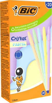Zdjęcie produktu dla Bic 302550 Długopis BIC Cristal Pastel, kolor pisma: niebieski, 20 sztuk