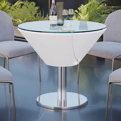 Produktbild von MARTINI | LED Club Tisch | Ø:H 70 x 80 cm | RGB | Akku | Rund | Beleuchteter Club Tisch