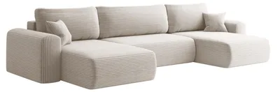 Zdjęcie produktu dla Sofa narożnik CAPRI U z funkcją spania, do salonu, beżowy