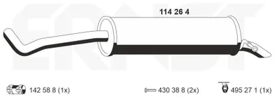 Immagine prodotto di ERNST 114264 Silenziatore terminale per SKODA Fabia II berlina (542) Impianto di scarico