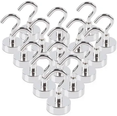 Produktbild von PromoHome® Starke Magnet Haken Set - 16 Stück Multifunktionale Haken für Küche und Haushalt