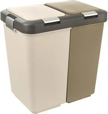 Novaliv Pattumiera 25L Con Coperchio 2 In 1 – A Bilico E Ribaltabile – Antiodore, Plastica Resistente – Made In Germany