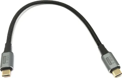 Produktbild von SYSTEM-S USB4 USB Kabel 50 cm Typ C Stecker zu Stecker 20 Gbit/s USB 4.0 geflochten Schwarz