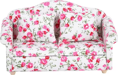 Immagine prodotto di Accessori per la casa delle bambole Modello floreale Mini Mobili Doppio Divano per 1/12 Scala Bambola (#2)