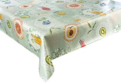 Obrázok produktu pre Obrus na stôl Olejová utierka Umývateľný nepremokavý záhradný obrus Ovocie Letný citrón Fantastik 1215-1 Priemer: Ø 140 cm