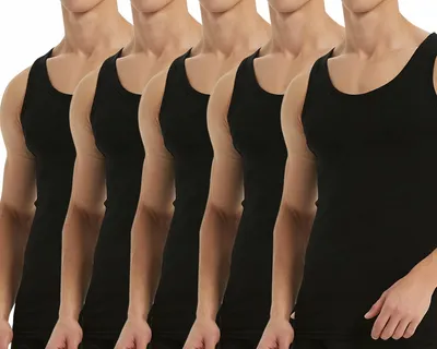 Produktbild von Falechay Unterhemd Herren Tank Top 5er Pack Muskelshirtst Männer SchwarzXXL – 5*schwarz