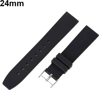Produktbild von 16 mm – 28 mm wasserdichter, solider, weicher Silikon-Schnallen-Uhrenarmband-Ersatz-24mm