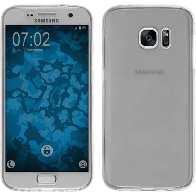 Produktbild von PhoneNatic Case kompatibel mit Samsung Galaxy S7 - grau Silikon Hülle 360° Fullbody Cover