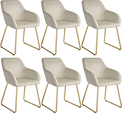 Produktbild von tectake® Esszimmerstuhl Jeane gepolstert, in Samtoptik 57 x 61 x 85,5 cm, Belastbarkeit 120 kg