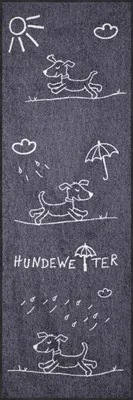 Produktbild von Salonloewe Fußmatte Hundewetter" anthrazit 60x180 cm"