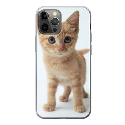 Produktbild von MuchoWow® Handyhülle Schutzhülle Hülle für iPhone 12 Pro Katze - Rot - Kätzchen - Mädchen - Kinder - Jungen - Kind Silikon Softcase Handy Hülle - Abdeckung