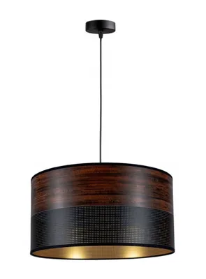 Produktbild von FKL DESIGN Home Deco Hängelampe Hängeleuchte 1-flammig E27 Kunststoff Lampenshirm Lampe aus Serie (Dunkelbraun, Schwarz, N175)