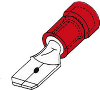 Image de Connecteur mâle 2,8 mm rouge