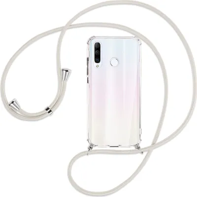 Produktbild von Handykette Backcover-Schutzhülle mit Band (Metall silberfarben) für Huawei P30 Lite - broken white