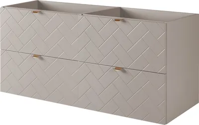 Obrázek produktu pro Koupelnová skříňka, kašmír se zlatou rukojetí, 120 x 57 x 46 cm