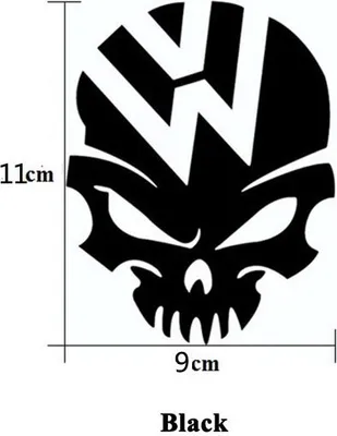 Productafbeelding van Modeaccessoires: Skull-stickers, autostickers, carrosserie-styling, tankbeschermers, universeel, zwart, 18 cm
