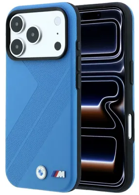 Productafbeelding van BMW M bandenspoor telefoonhoesje voor iPhone 18 Pro / 17 Pro, blauw