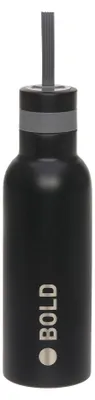 Trinkflasche 750 ml Edelstahl BPA-frei Schwarz