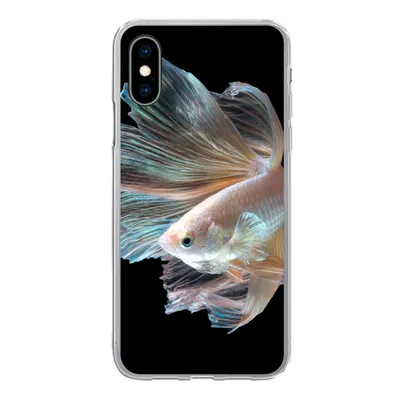 Produktbild von MuchoWow® Handyhülle Schutzhülle Hülle für iPhone X Fisch - Schwanz - Schwarz Silikon Softcase Handy Hülle - Handyhülle