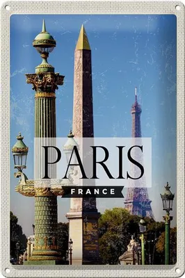 Produktbild von Blechschild Reise 20x30cm Paris France Retro Architektur