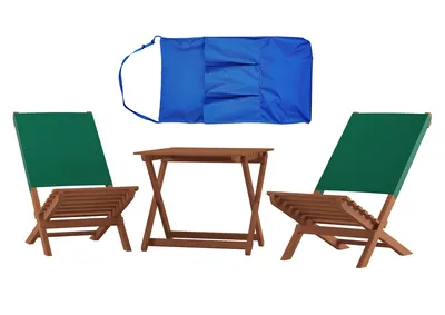 Produktbild von Klappstuhl Strandstuhl Anglerstuhl Gartenstuhl Stuhl zum Zusammenstecken grüner Bezug V-10-352