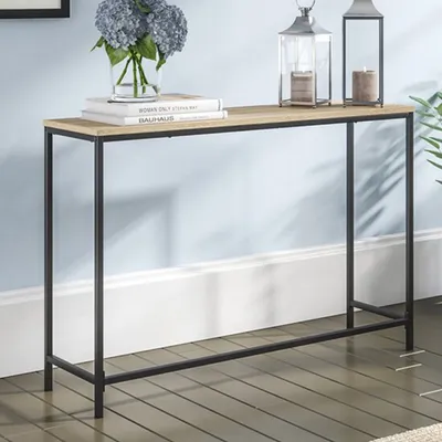 Obrázok produktu pre Konzolový stolík Kronoby Sideboard 80 x 100 x 30 cm Predsieňový stolík Bočný stolík Kancelária Obývacia izba Priemyselná čierna/drevený vzhľad