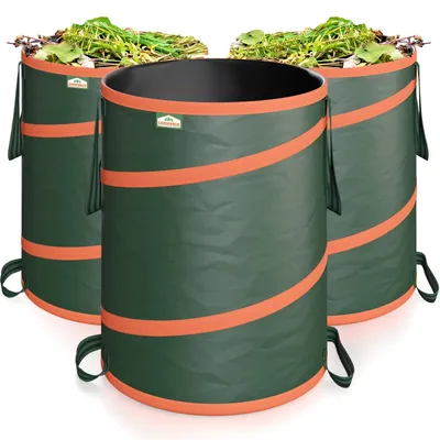 Produktbild von GARDEBRUK® Gartenabfallsack 3x85 Liter 30 kg Belastbarkeit stabil robust abwaschbar Garten Pop up Rasensack Gartentasche Laubsack