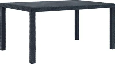 Produktbild von The Living Store Gartentisch Anthrazit 150 x 90 x 72 cm Kunststoff Rattan-Optik