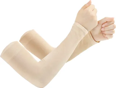 Produktbild von 2 Paar UV-Schutz-Armstulpen, einfarbig, hochelastisch, superweich, atmungsaktiv, schweißabsorbierend, schnelltrocknend, für Outdoor-Sportarten