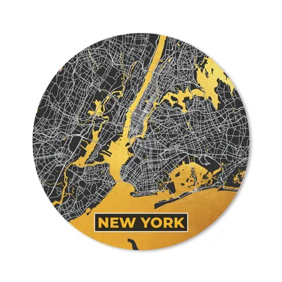 Produktbild von MuchoWow® Mauspad Mousepad Gold - Stadtplan - New York - Karte 30x30 cm - Mousepads - Maus Mat - Pad - Mausunterlage - Tischunterlage - Schreibtischmatten
