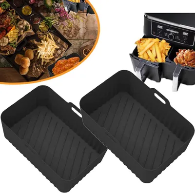 Produktbild von 2Pcs Airfryer Zubehör Silikonform Heißluftfritteuse für Ninja, Silikoneinsatz Air Fryer Accessories