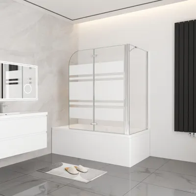 Produktbild von Duschparadies 90x140cm Faltwand 2 teilig Badewanneaufsatz Mit 70cm Seitewand Duschwand 6mm Nano ESG