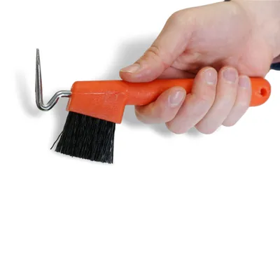 Immagine prodotto di Raschiello per zoccoli di cavalli, asini e capre con spazzola extra resistente, colore rosso