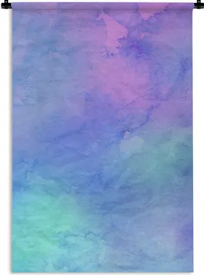 Produktbild von MuchoWow® Wandteppich Wandbehang Aquarell - Lila - Rosa - Grün 120x180 cm Tapisserie Dekoration Wandtuch - Schlafzimmer - Dekorationen für das Haus