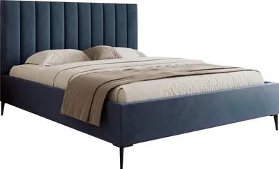 Obrázek produktu pro DomoHome postel s pružinovou postelí Postel do ložnice Ideální pro vaši ložnici čalouněná postel, rozměr: 200x200x40cm, model: MonaSLIM III, barva: modrá