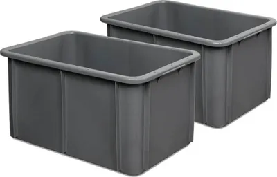 Produktbild von 2 Lebensmittelbehälter, LxBxH 600x400x320 mm, 60 Liter, grau, geschlossen