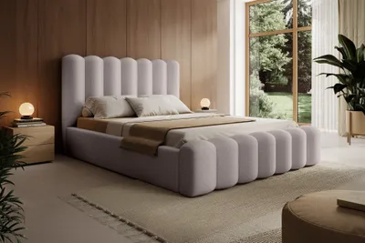 Produktbild von Polsterbett Doppelbett MACON 160x200cm Komplettset Stoff Euphoria Beige