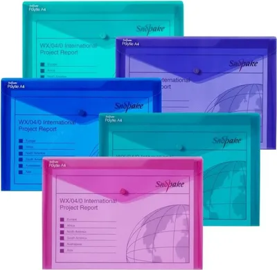 Produktbild von Dokumententasche Twin Pocket A4 mit Doppel-Tasche electra farbig sortiert Packung mit 5 Stück