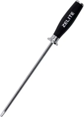 Image de Zelite Tige Aiguiseur Couteaux Professionnel de 25cm, Affuteur Couteau, Fusil a Aiguiser en Carbone, Aiguisage de Couteaux Résistant aux Taches et Rouille, Eguiseur de Couteau, Poignée Ergonomique ABS