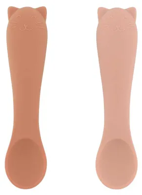 Produktbild von Trixie Baby Löffel Silikon 2er-Set Mrs. Cat ergonomisch