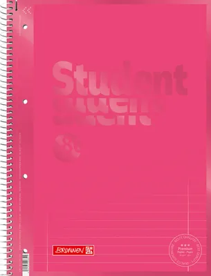 Produktbild von BRUNNEN Kollegeblock A4 Student - Lin 27 - liniert - Premium 90g Papier 80 Blatt Colour Code tulip
