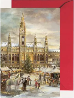 Produktbild von Miniadventskalender Wien Rathaus als weihnachtliche Klappkarte