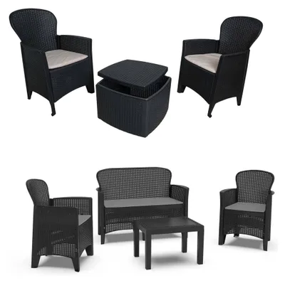 Immagine prodotto di Dervio - set Salotto da Esterno, Nero Antracite, 6 Posti  Italy