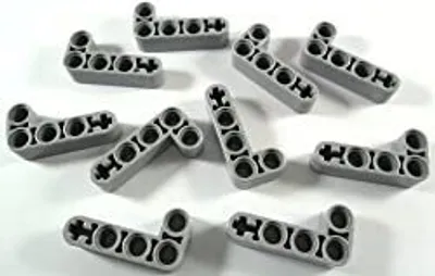 Immagine prodotto di 10x LEGO TECHNIC "Braccio di sollevamento 2x4 a forma di L" nel nuovo colore grigio chiaro.